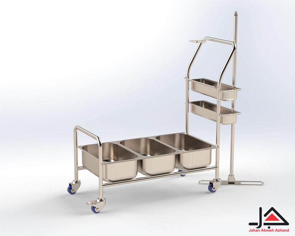 ترالی نظافت دو و سه لگن